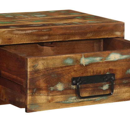 Nachtkastjes 2 st wandgemonteerd massief gerecycled hout