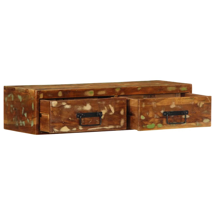 Tv-meubel wandmontage 80x30x19 cm massief gerecycled hout