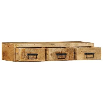 Tv-meubel wandmontage 100x30x19 cm massief ruw mangohout