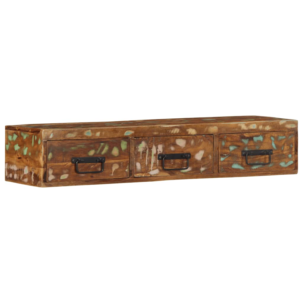 Tv-meubel wandmontage 100x30x19 cm massief gerecycled hout