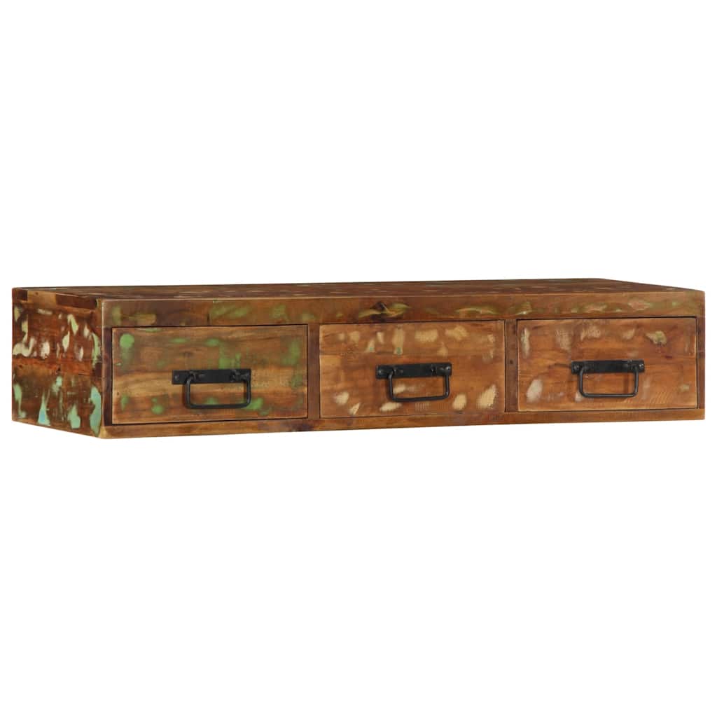 Tv-meubel wandmontage 100x30x19 cm massief gerecycled hout