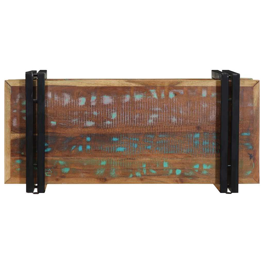 Wandschap massief gerecycled hout meerkleurig