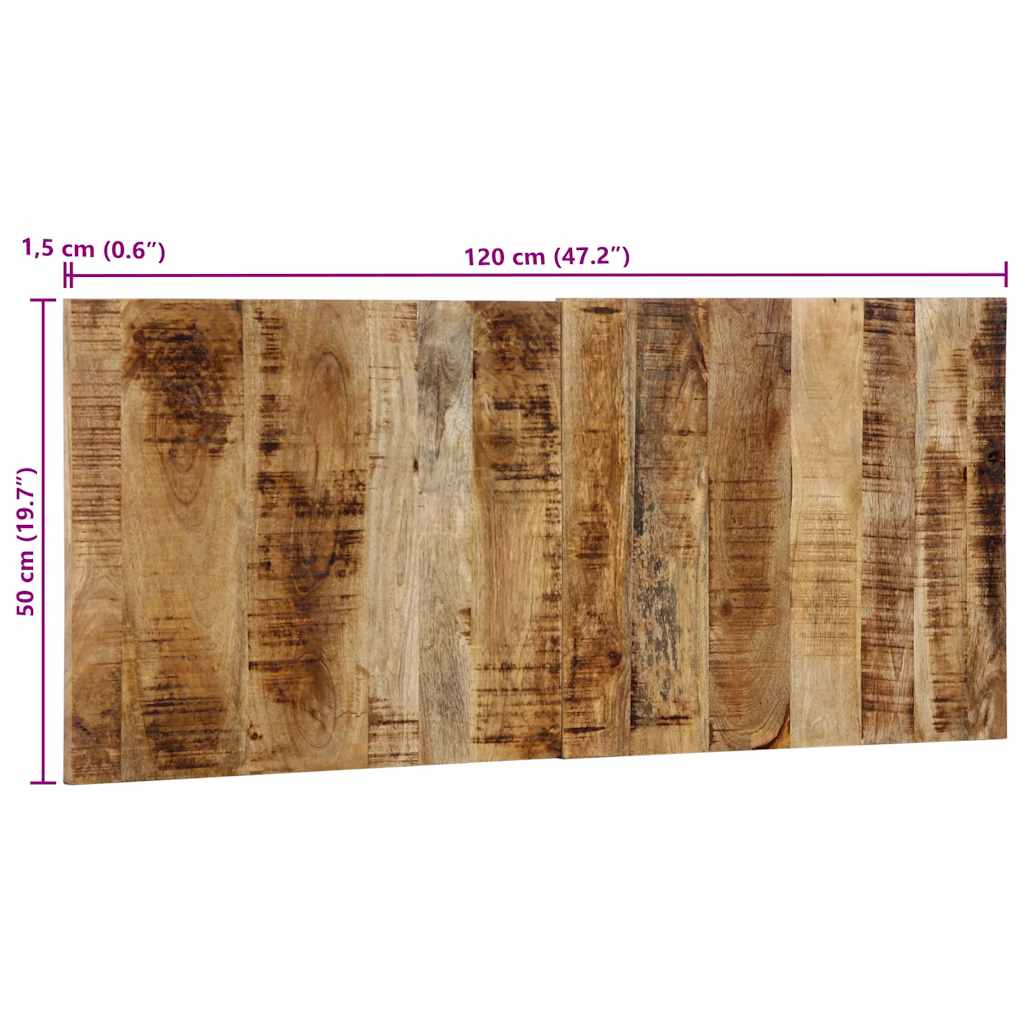 Hoofdbord 120 cm massief ruw mangohout