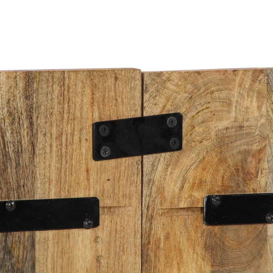 Hoofdbord 120 cm massief ruw mangohout