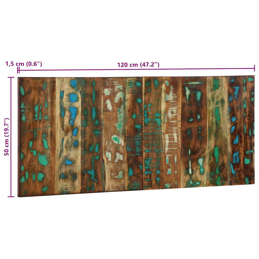 Hoofdbord 120 Cm Massief Gerecycled Hout Meerkleurig