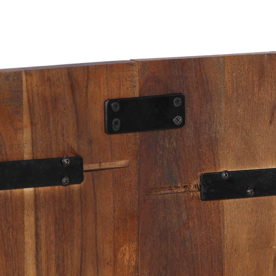 Hoofdbord 120 Cm Massief Gerecycled Hout Meerkleurig