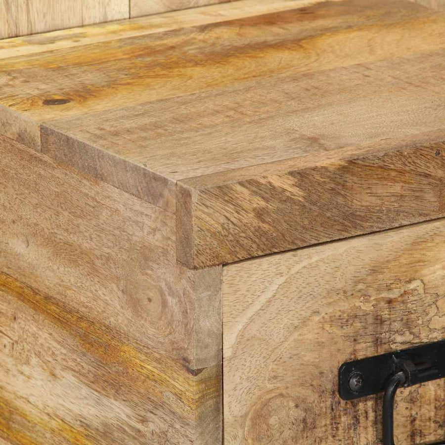 Nachtkastje 60x32x80 cm massief ruw mangohout