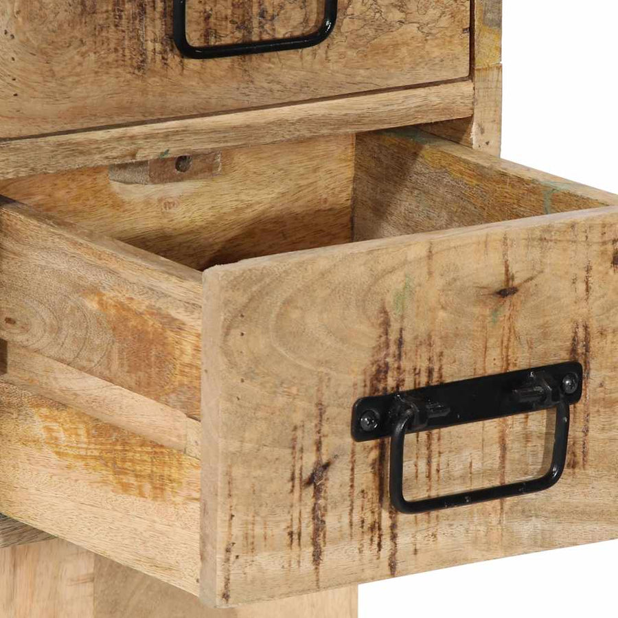 Nachtkastje 60x32x80 cm massief ruw mangohout