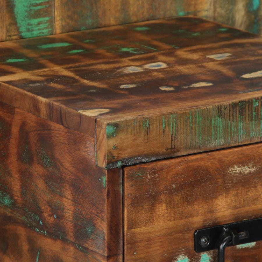 Nachtkastje 60x32x80 cm massief gerecycled hout meerkleurig