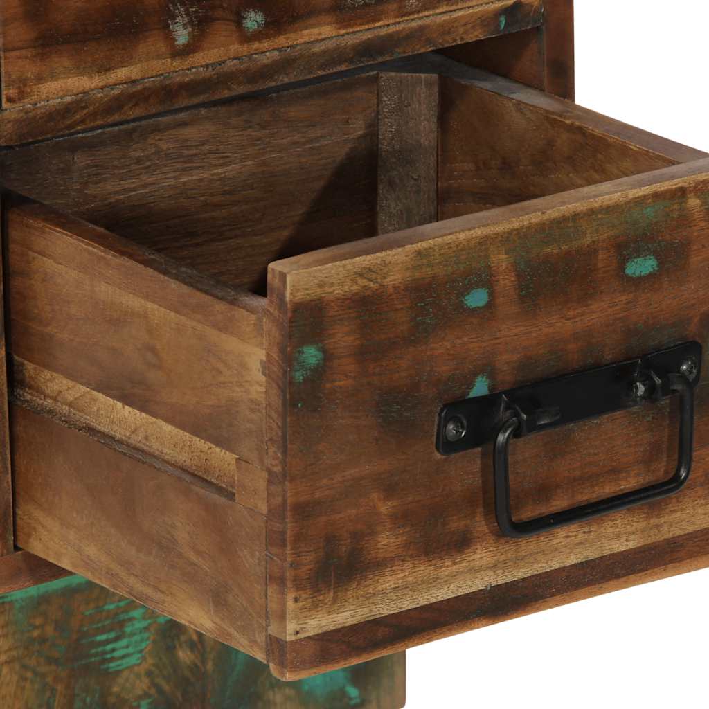 Nachtkastje 60x32x80 cm massief gerecycled hout meerkleurig