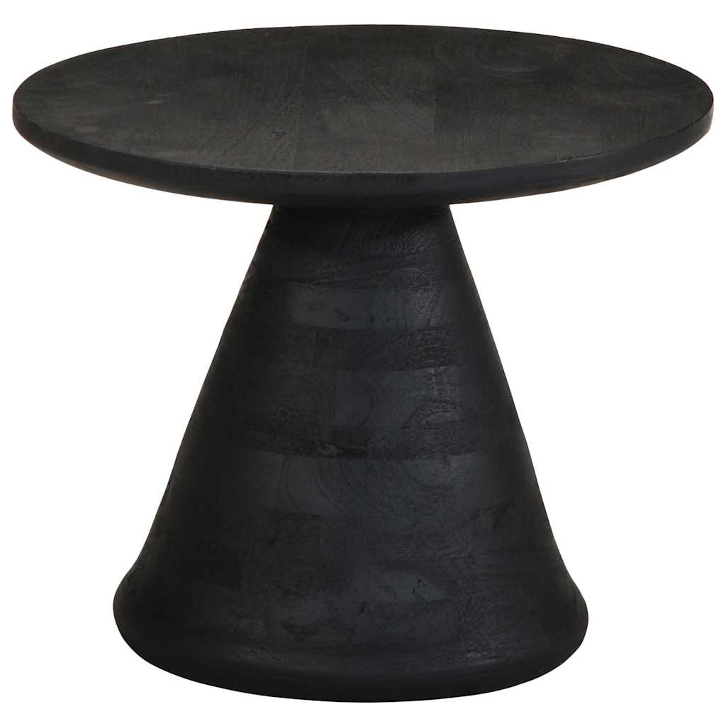 Bijzettafel Ø50x40 cm massief mangohout zwart