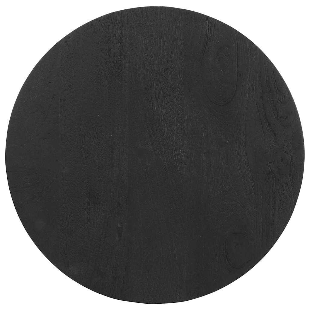 Bijzettafel Ø50x40 cm massief mangohout zwart