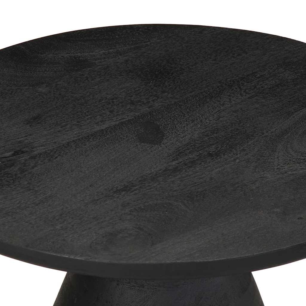 Bijzettafel Ø50x40 cm massief mangohout zwart