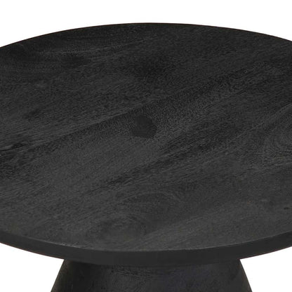 Bijzettafel Ø50x40 cm massief mangohout zwart