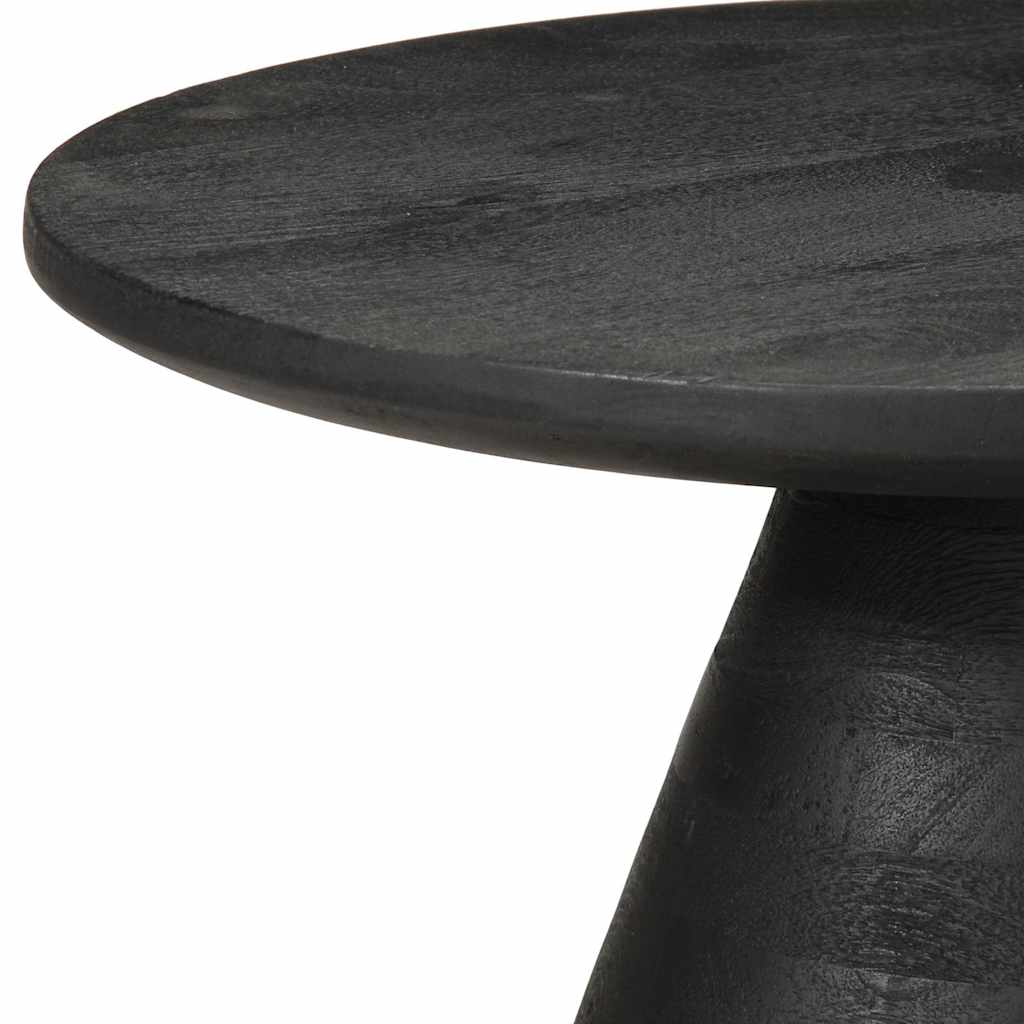 Bijzettafel Ø50x40 cm massief mangohout zwart