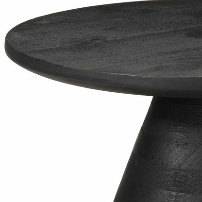 Bijzettafel Ø50x40 cm massief mangohout zwart