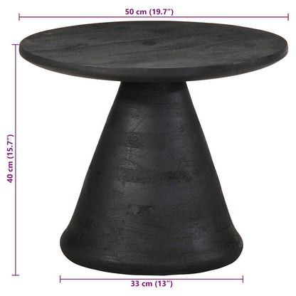 Bijzettafel Ø50x40 cm massief mangohout zwart