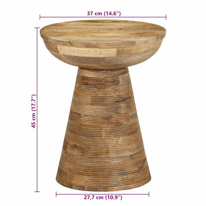 Bijzettafel Ø37X45 Cm Massief Mangohout Naturel