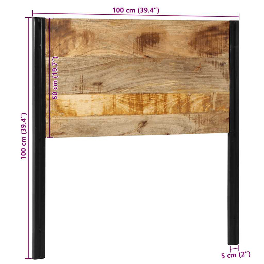 Hoofdeinde 100 cm massief hout mango en ijzer