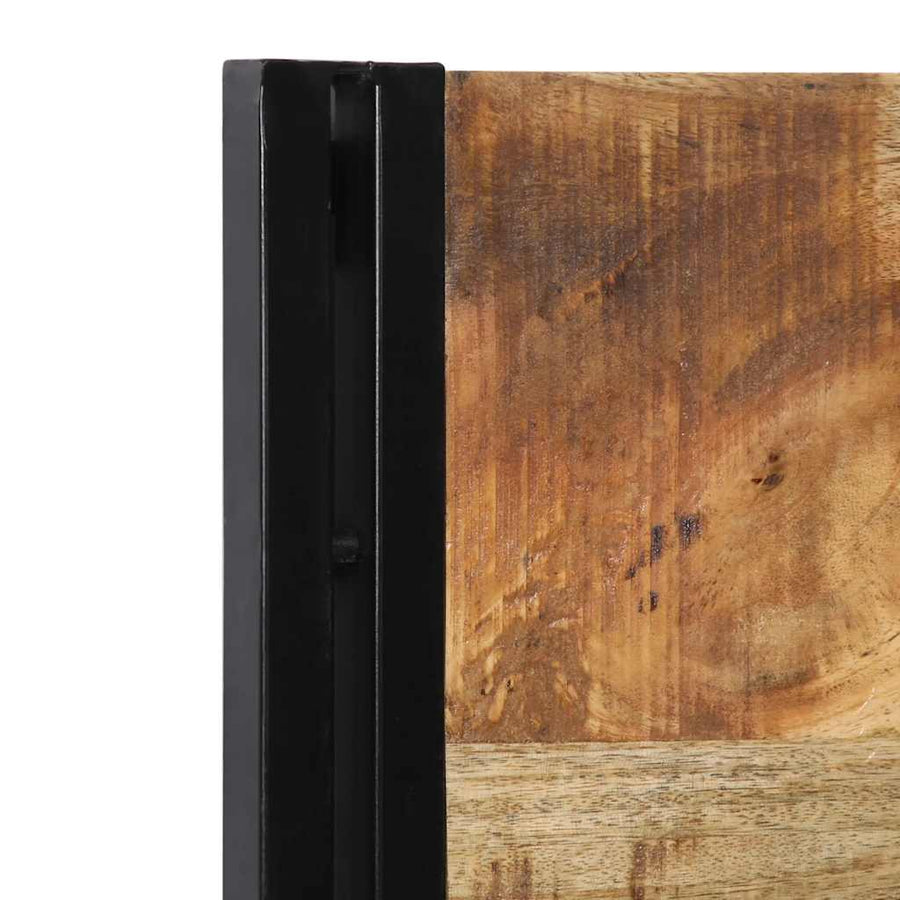 Hoofdeinde 100 cm massief hout mango en ijzer