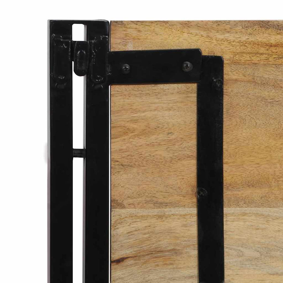 Hoofdeinde 100 cm massief hout mango en ijzer