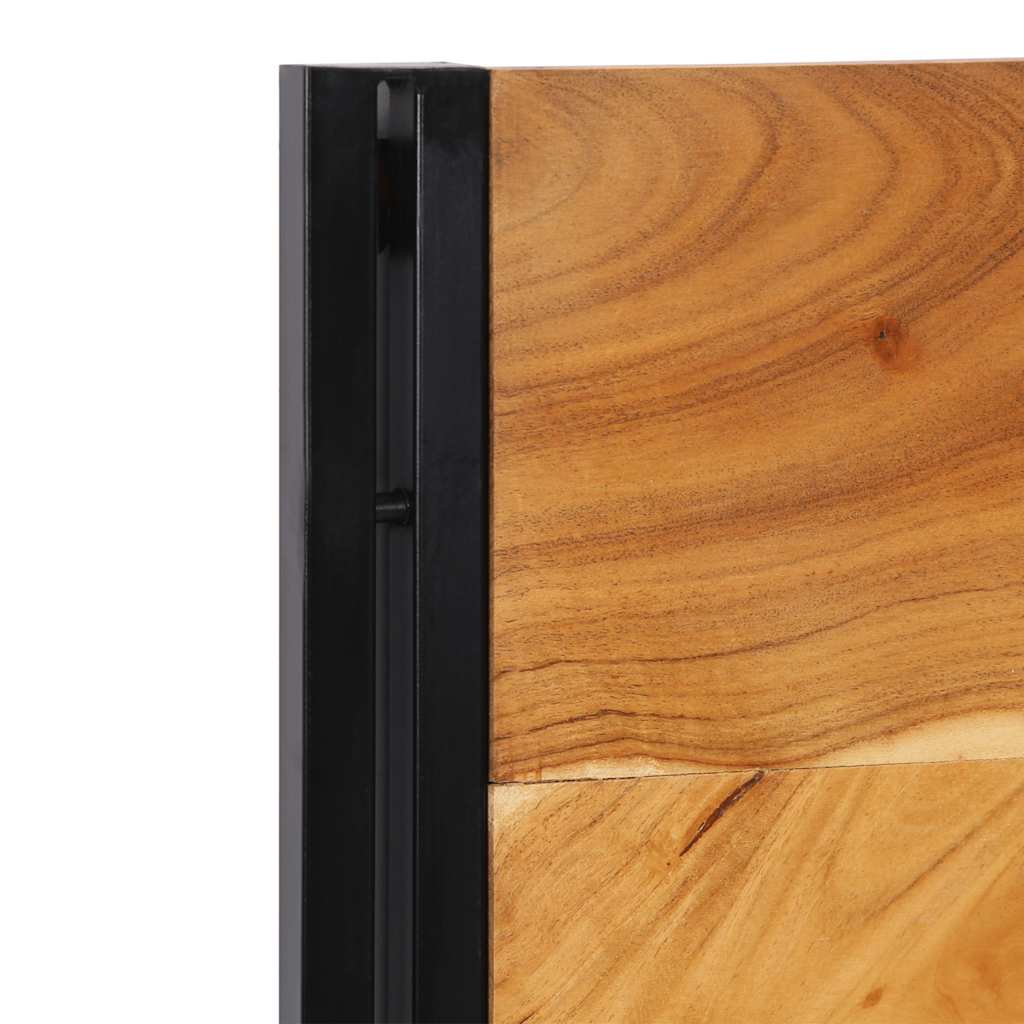 Hoofdeinde 120 cm massief hout acacia en ijzer