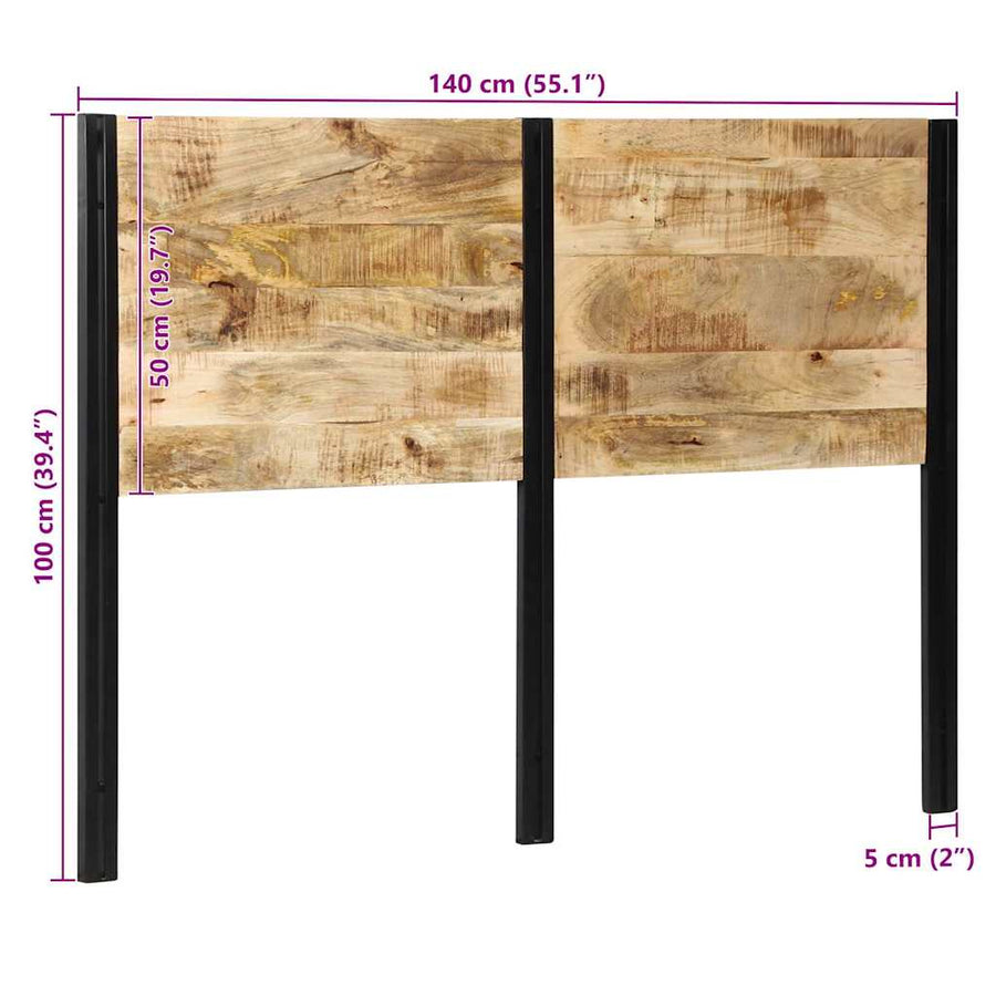 Hoofdeinde 140 cm massief hout mango en ijzer