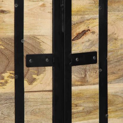 Hoofdeinde 140 cm massief hout mango en ijzer