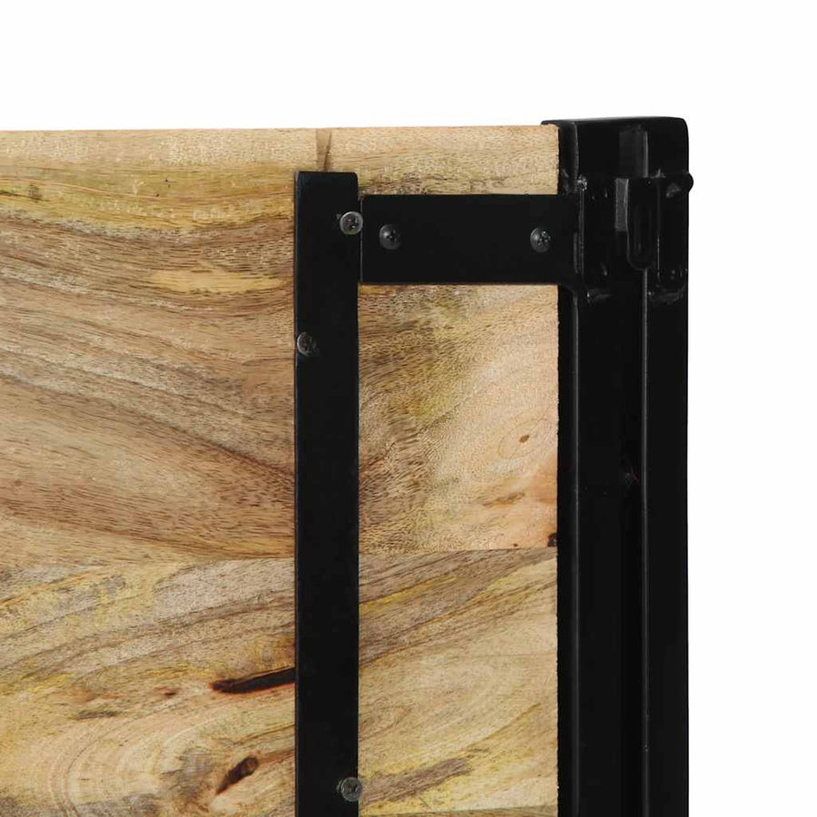 Hoofdeinde 140 cm massief hout mango en ijzer