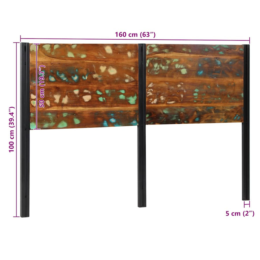 Hoofdeinde 160 cm massief gerecycled en ijzer