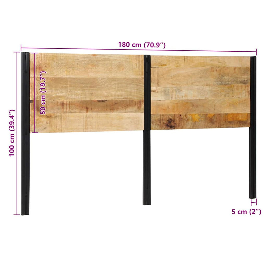 Hoofdeinde 180 cm massief hout mango en ijzer