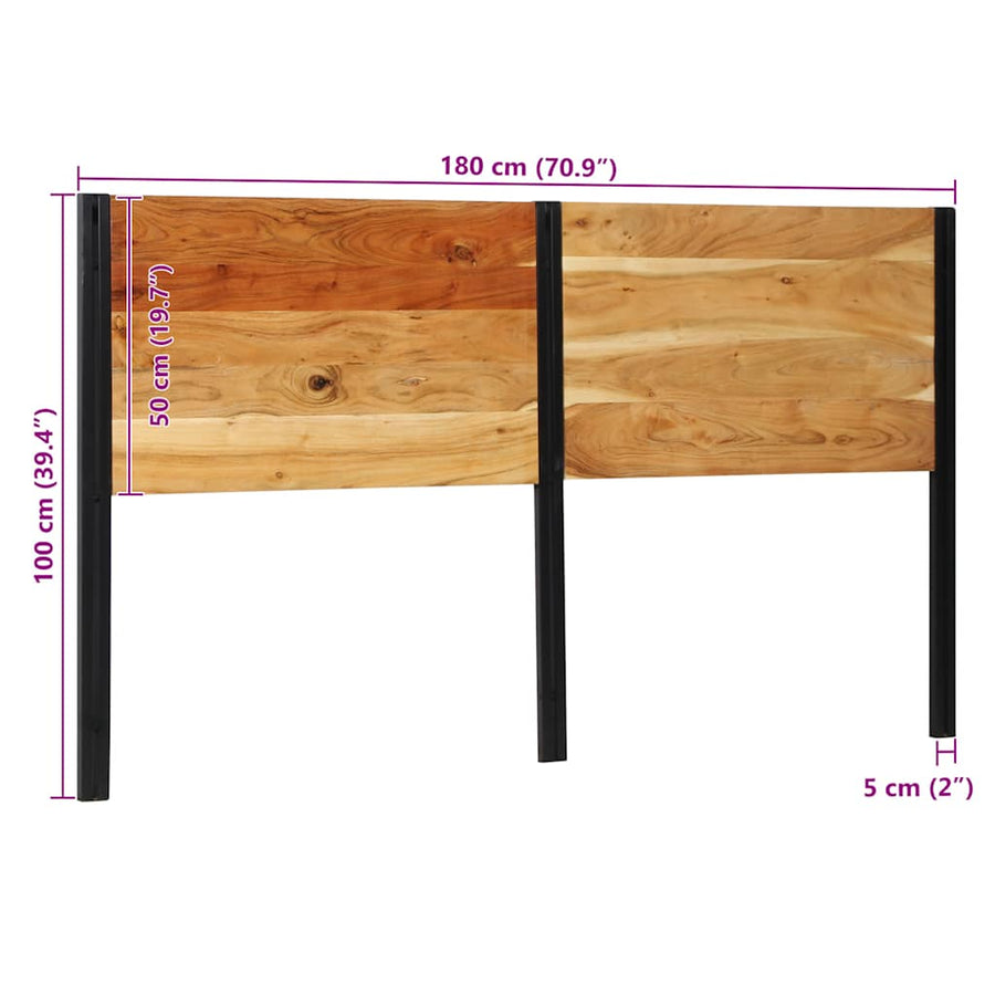 Hoofdeinde 180 cm massief hout acaciahout en ijzer