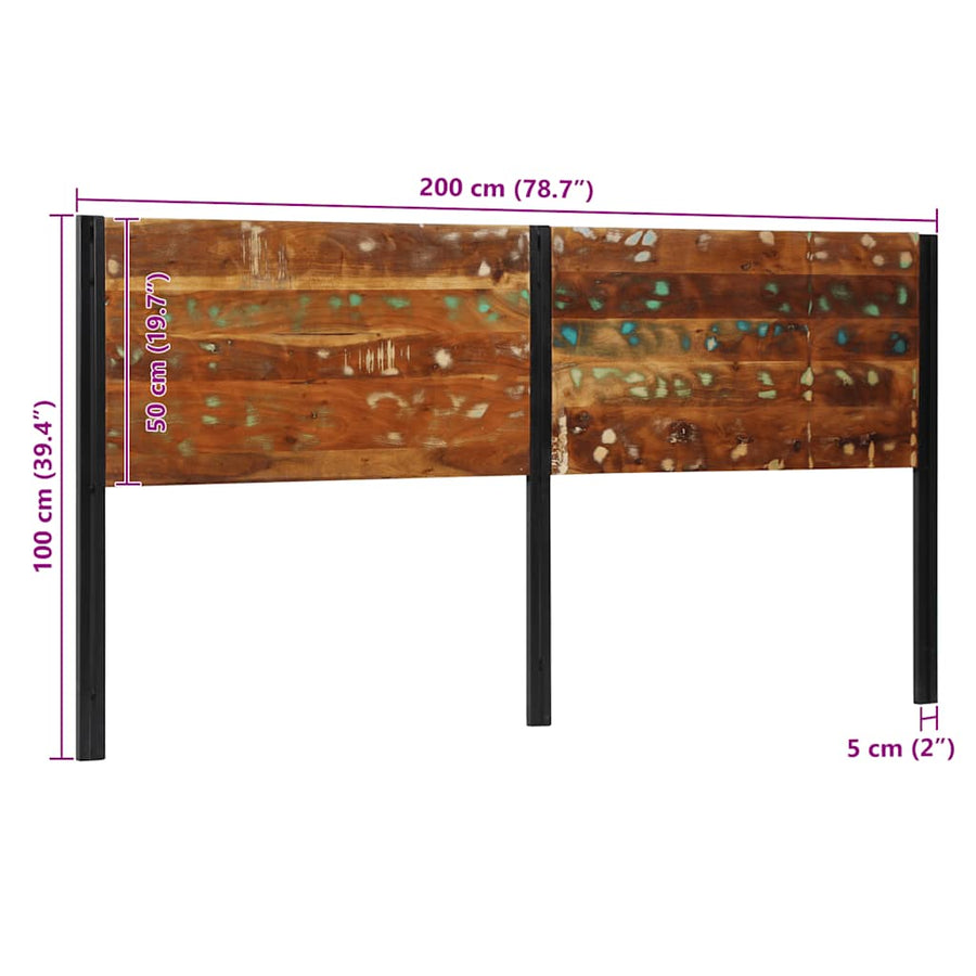 Hoofdeinde 200 cm massief gerecycled en ijzer