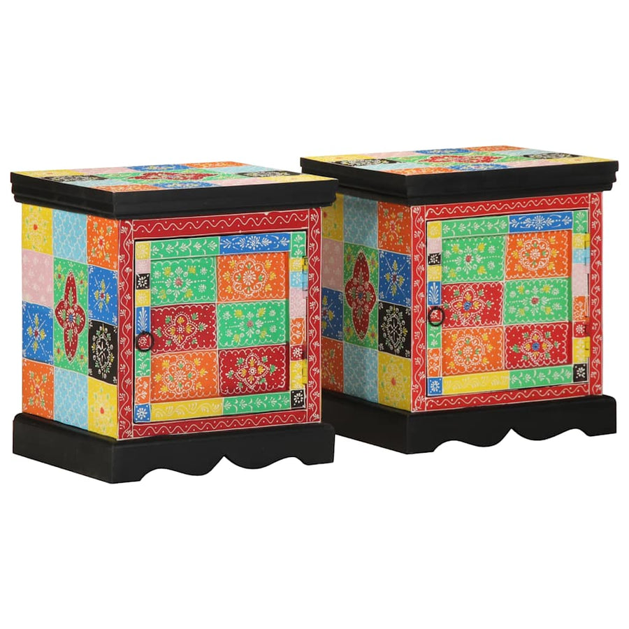 Nachtkastje 2 st 40x35x45 cm massief mangohout mango