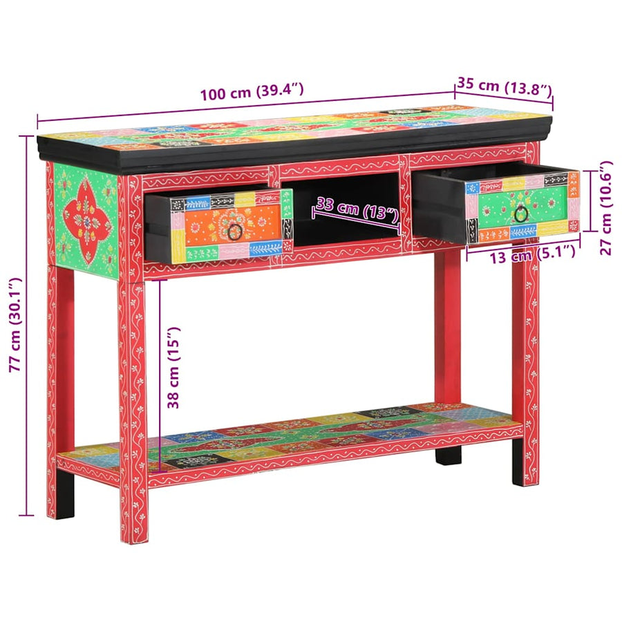 Wandtafel Met Lade Met Opslag Multikleur 100 X 30 X 77 Cm