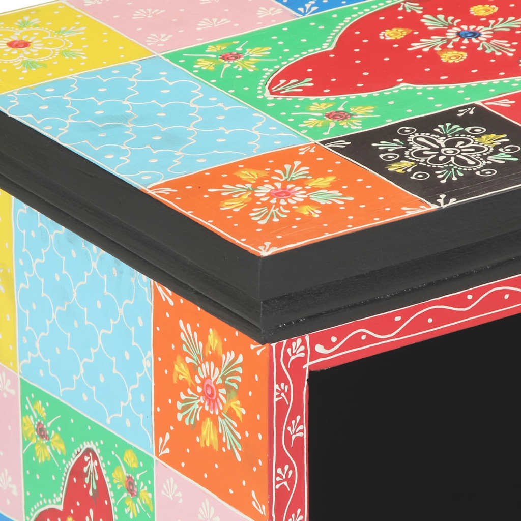 Tv-Kast Met Lade Multikleur 80 X 35 X 50 Cm Massief Mango Hout