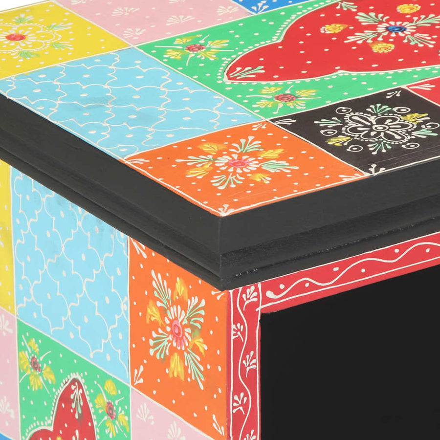 Tv-Kast Met Lade Multikleur 80 X 35 X 50 Cm Massief Mango Hout