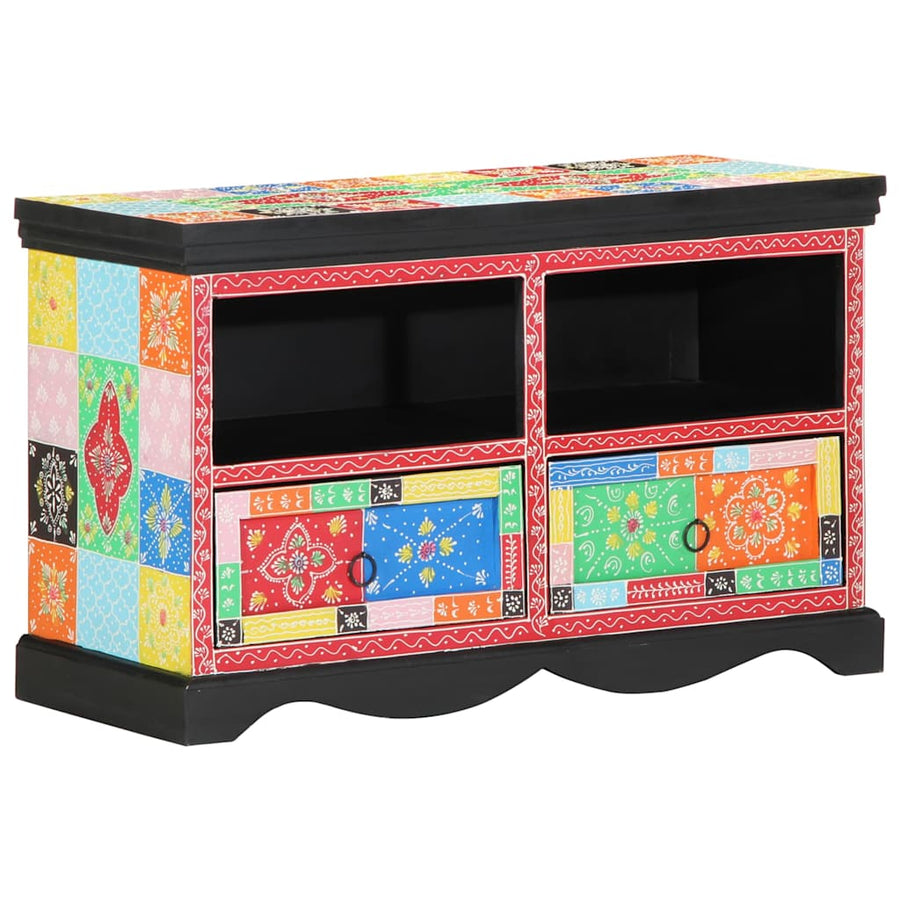 Tv-Kast Met Lade Multikleur 80 X 35 X 50 Cm Massief Mango Hout