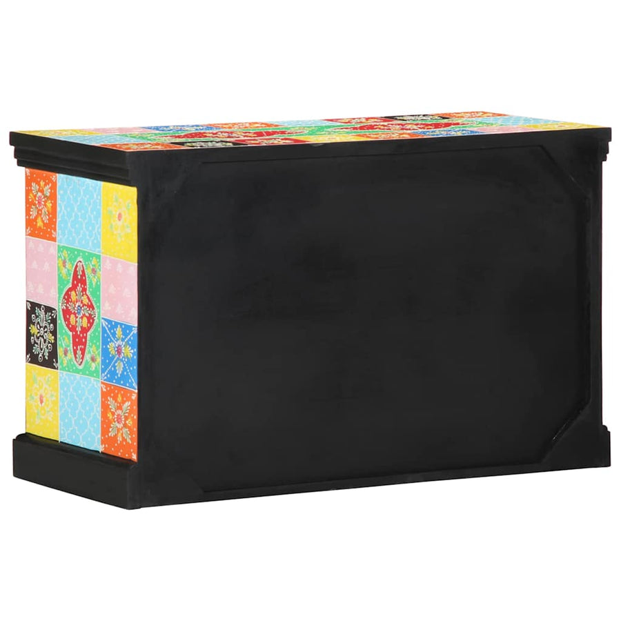 Tv-Kast Met Lade Multikleur 80 X 35 X 50 Cm Massief Mango Hout