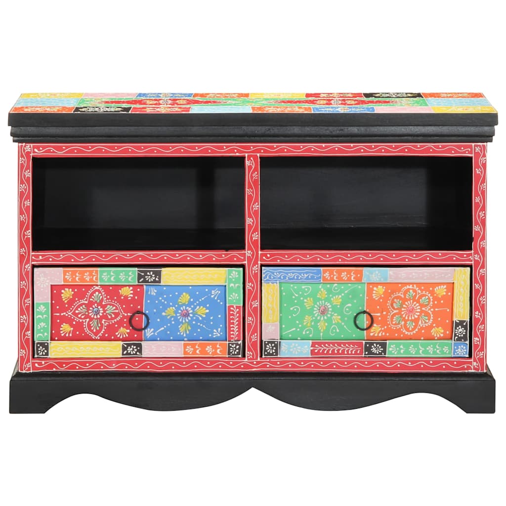Tv-Kast Met Lade Multikleur 80 X 35 X 50 Cm Massief Mango Hout