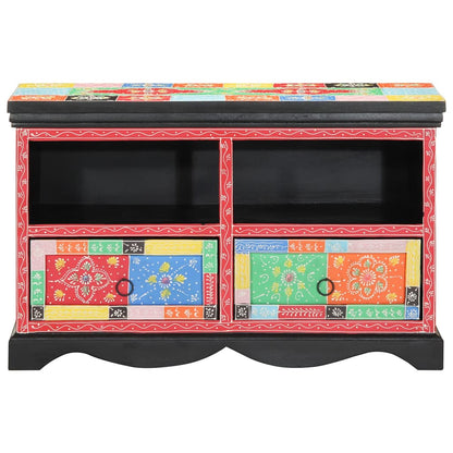 Tv-Kast Met Lade Multikleur 80 X 35 X 50 Cm Massief Mango Hout