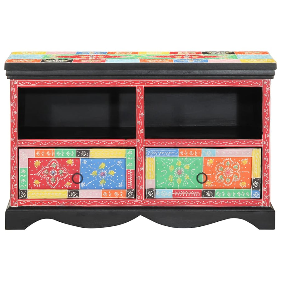 Tv-Kast Met Lade Multikleur 80 X 35 X 50 Cm Massief Mango Hout