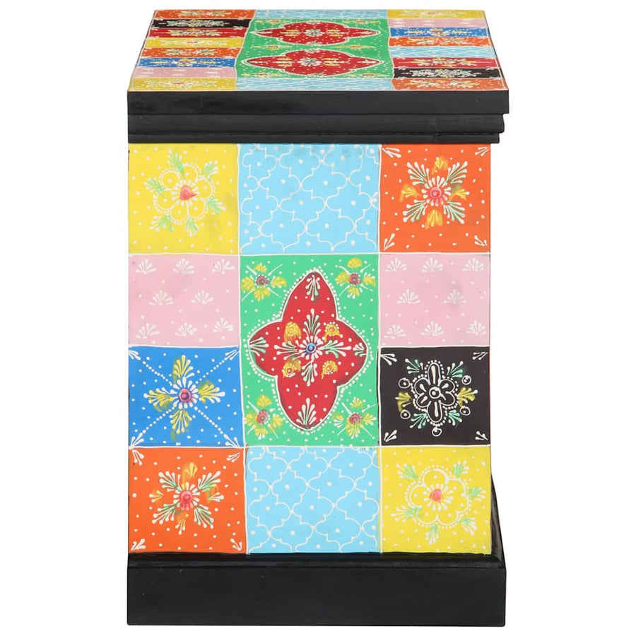 Tv-Kast Met Lade Multikleur 80 X 35 X 50 Cm Massief Mango Hout