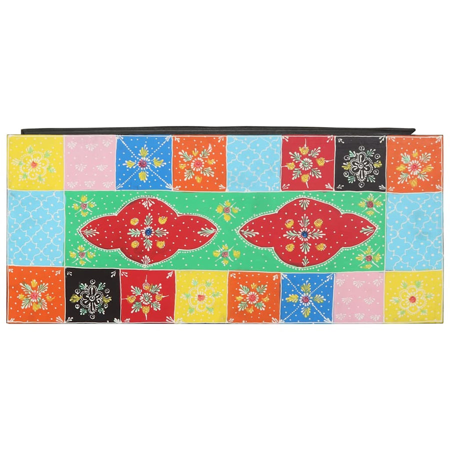 Tv-Kast Met Lade Multikleur 80 X 35 X 50 Cm Massief Mango Hout