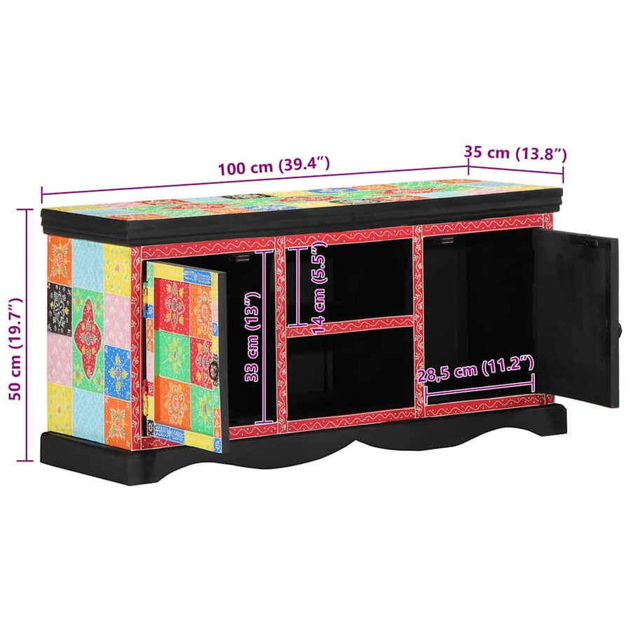 Tv-Kast Multikleur 100 X 35 X 50 Cm Massief Mango Hout