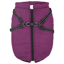 Hondenjas met harnas waterdicht reflecterend paars 4XL