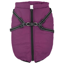 Hondenjas met harnas waterdicht reflecterend paars 5XL
