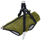 Hondenjas met harnas legergroen L 32cm