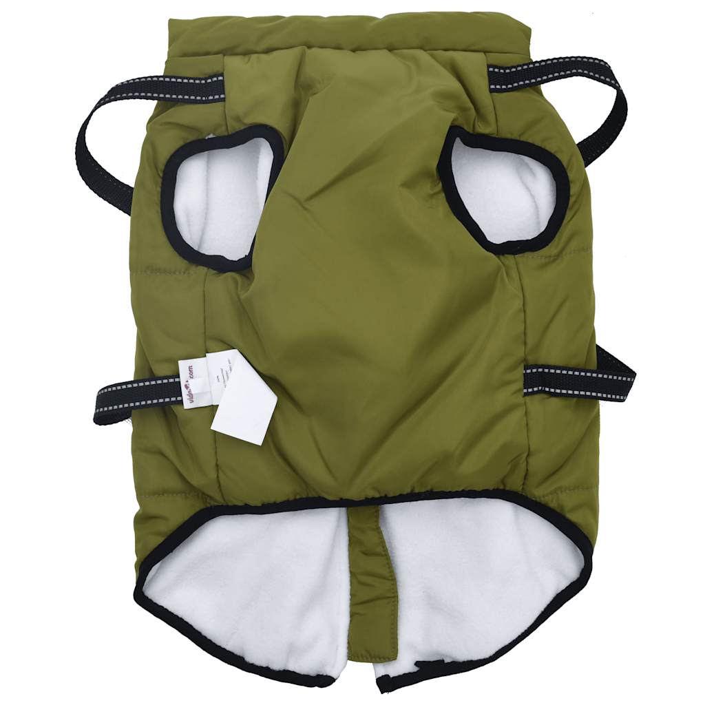 Hondenjas met harnas waterdicht reflecterend legergroen 3XL