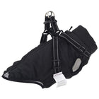 Dog Raincoat with Harness Waterproof Reflective Black L28